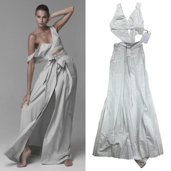 Kalita Dresses & Skirts - NWT Kalita White Avedon Maxi Skirt and Bow Tie Top Set Size XS Flowy Two-Piece